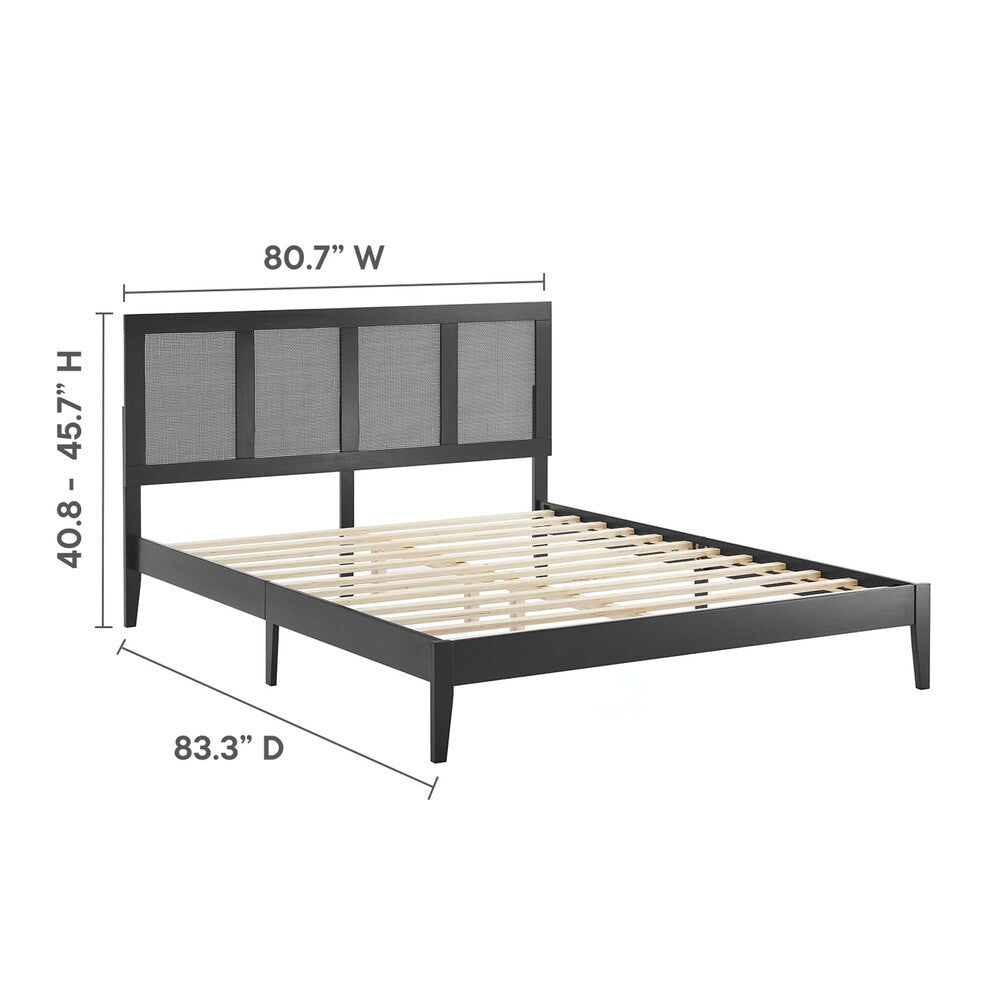 MOD-7155 Sirocco Rattan and Wood King Platform Bed by Modway