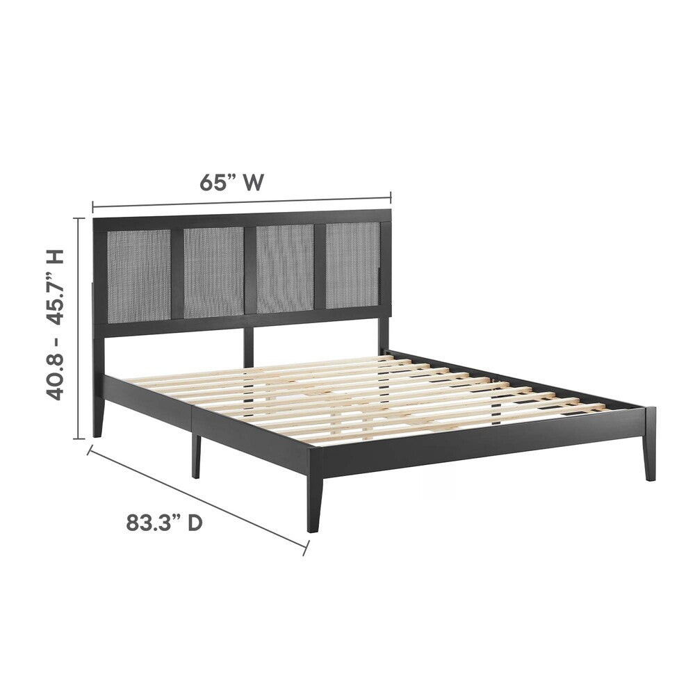 MOD-7154 Sirocco Rattan and Wood Queen Platform Bed by Modway