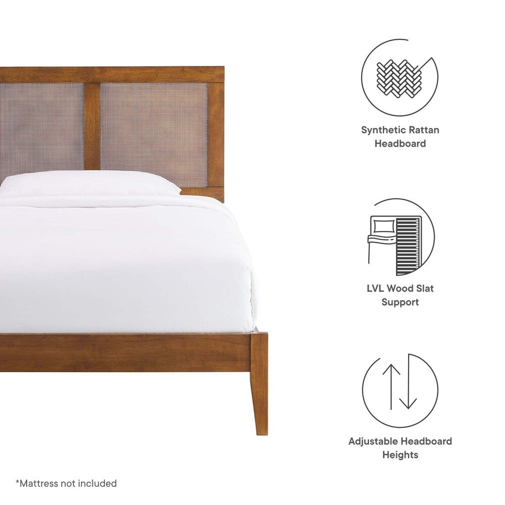 MOD-7152 Sirocco Rattan and Wood Twin Platform Bed by Modway