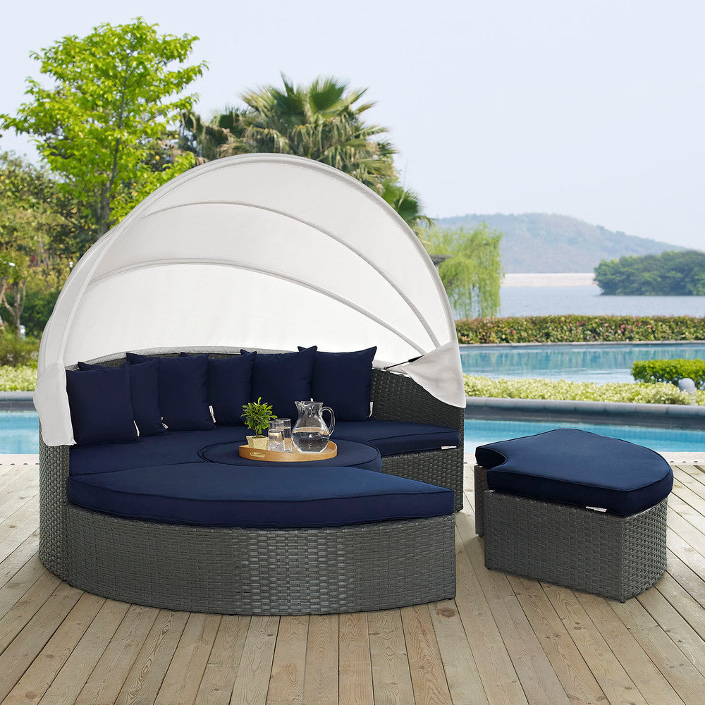 EEI-1986-CHC-NAV-SET Sojourn Outdoor Patio Sunbrella&reg; Daybed by Modway