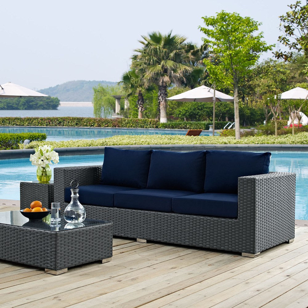 EEI-1860-CHC-NAV Sojourn Outdoor Patio Sunbrella&reg; Sofa by Modway