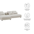 EEI-7024 Solace 2-Piece Modular Corduroy Upholstered Sectional Sofa With Chaise by Modway