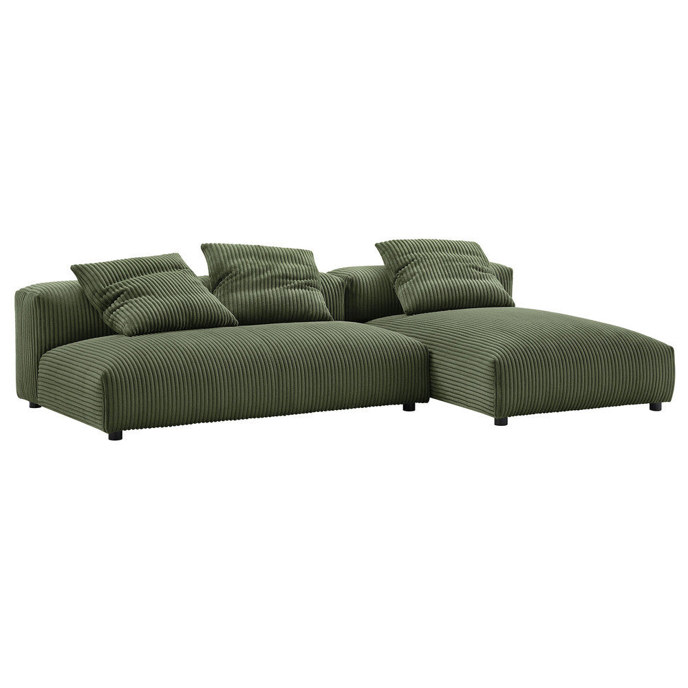 EEI-7024 Solace 2-Piece Modular Corduroy Upholstered Sectional Sofa With Chaise by Modway