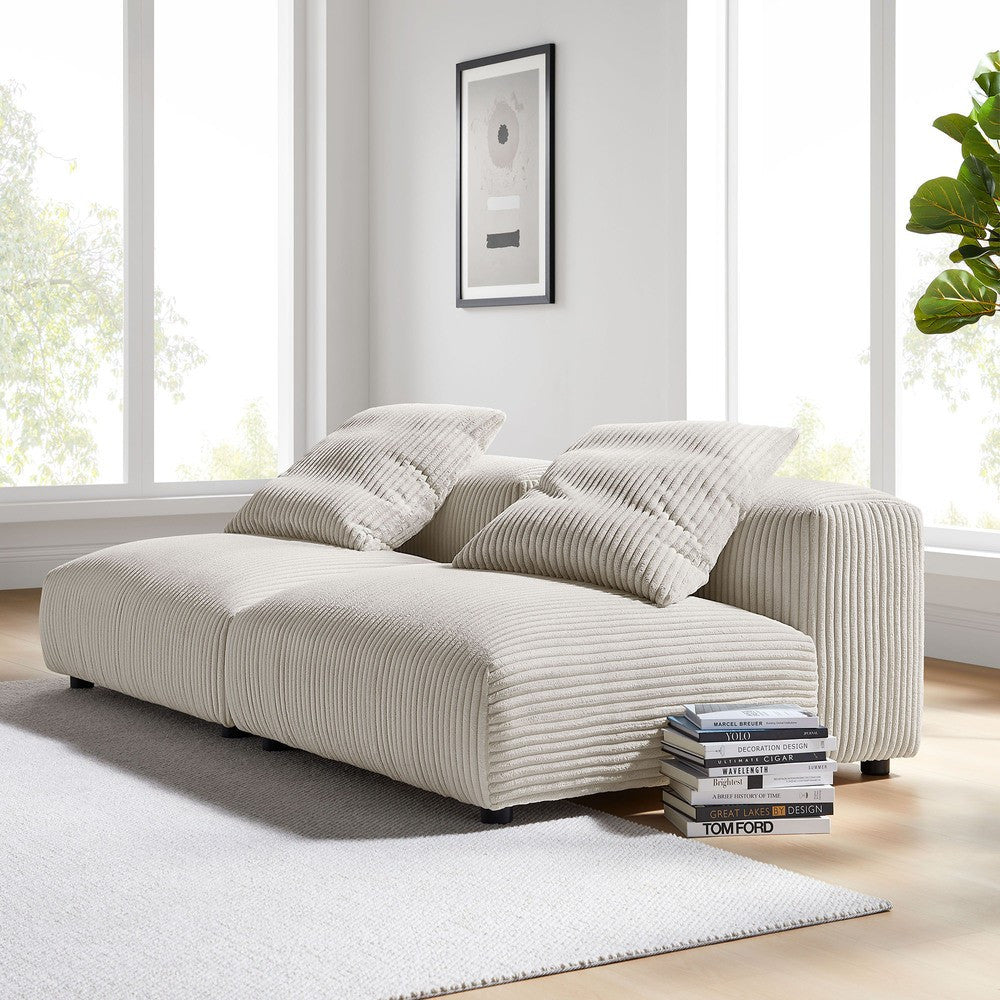 EEI-7036 Solace 2-Piece Modular Corduroy Upholstered Sofa by Modway