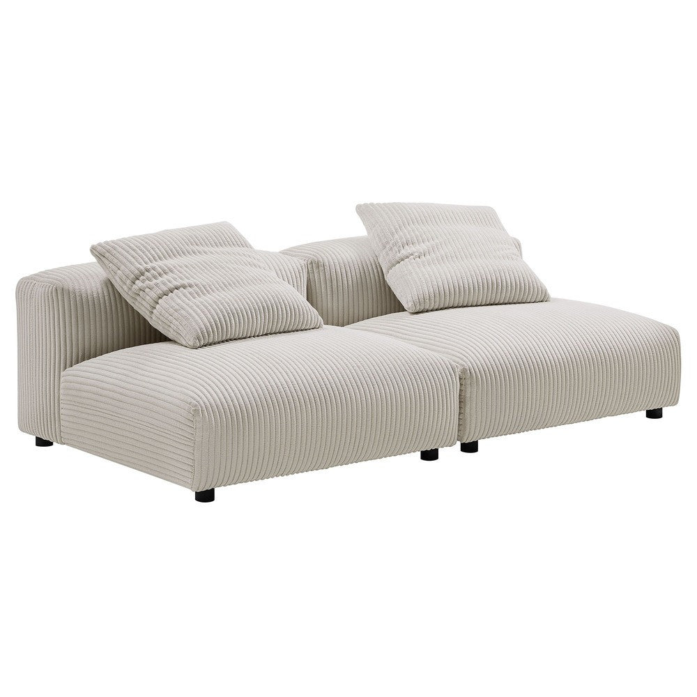 EEI-7036 Solace 2-Piece Modular Corduroy Upholstered Sofa by Modway