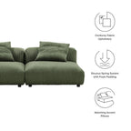 EEI-7036 Solace 2-Piece Modular Corduroy Upholstered Sofa by Modway