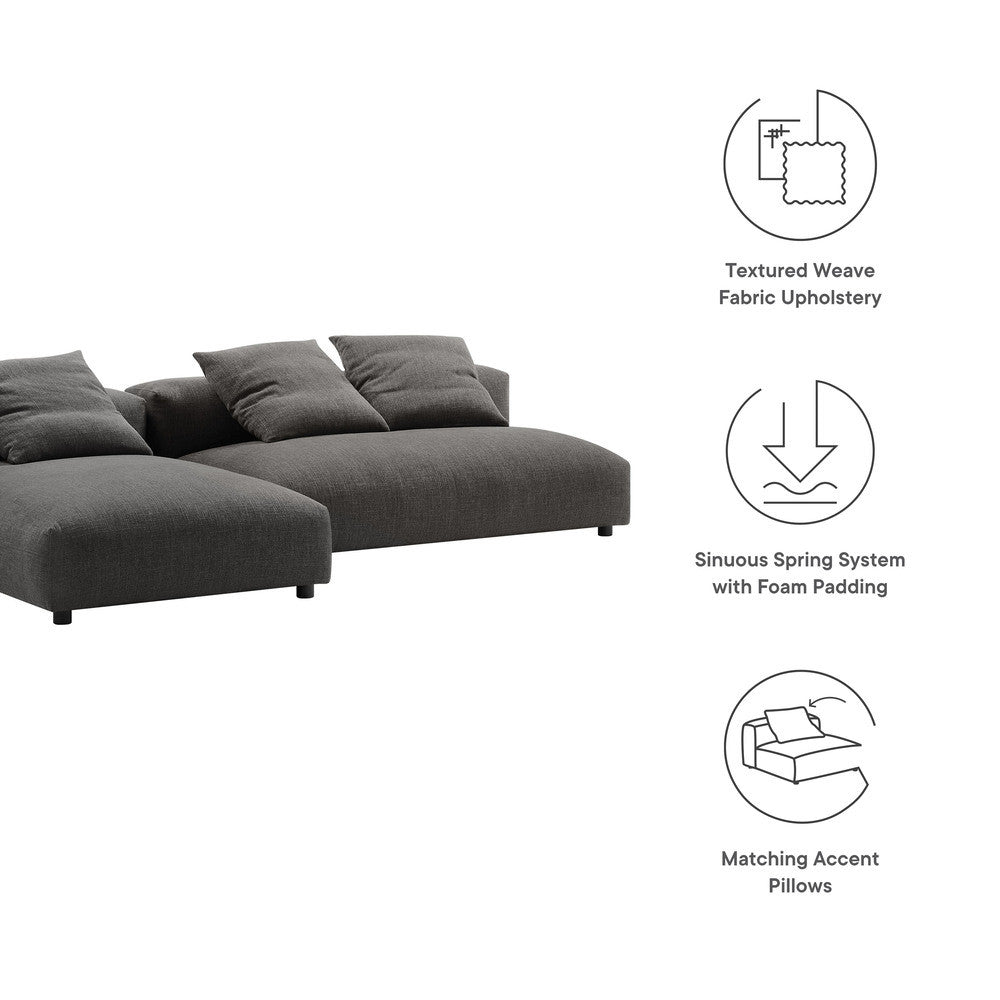 EEI-7025 Solace 2-Piece Modular Upholstered Fabric Sectional Sofa With Chaise by Modway