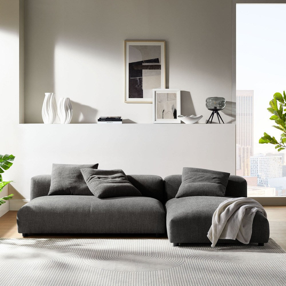 EEI-7025 Solace 2-Piece Modular Upholstered Fabric Sectional Sofa With Chaise by Modway