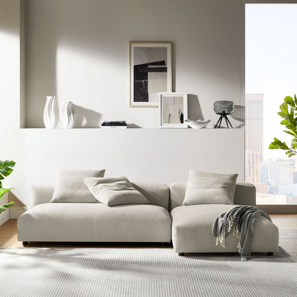 EEI-7025 Solace 2-Piece Modular Upholstered Fabric Sectional Sofa With Chaise by Modway