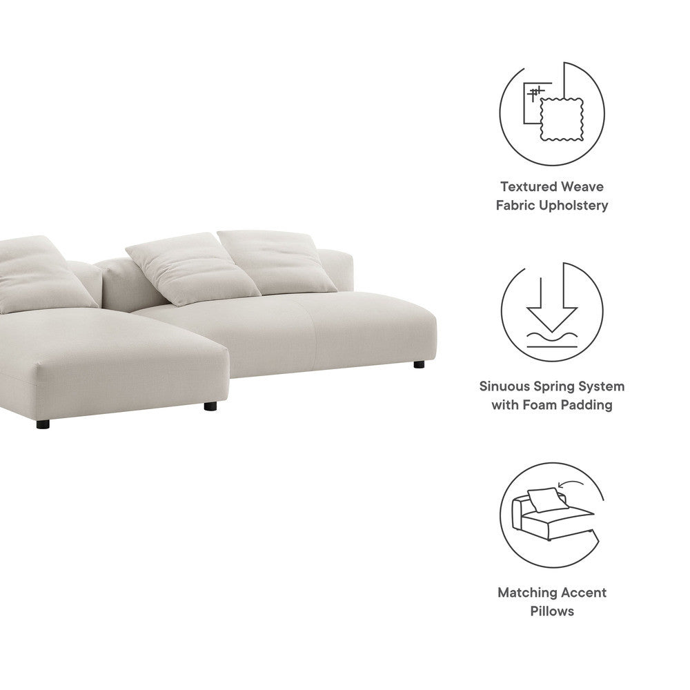 EEI-7025 Solace 2-Piece Modular Upholstered Fabric Sectional Sofa With Chaise by Modway