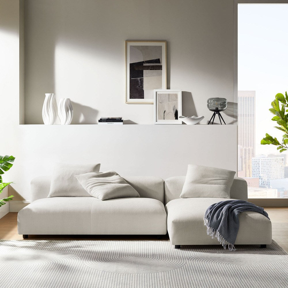 EEI-7025 Solace 2-Piece Modular Upholstered Fabric Sectional Sofa With Chaise by Modway