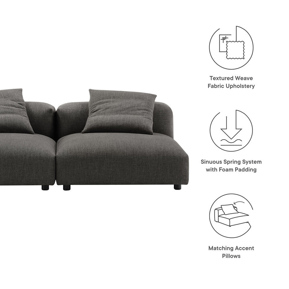 EEI-7037 Solace 2-Piece Modular Upholstered Fabric Sofa by Modway