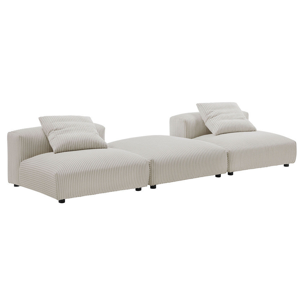 EEI-7028 Solace 3-Piece Modular Corduroy Upholstered Sectional Sofa by Modway