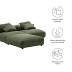 EEI-7028 Solace 3-Piece Modular Corduroy Upholstered Sectional Sofa by Modway