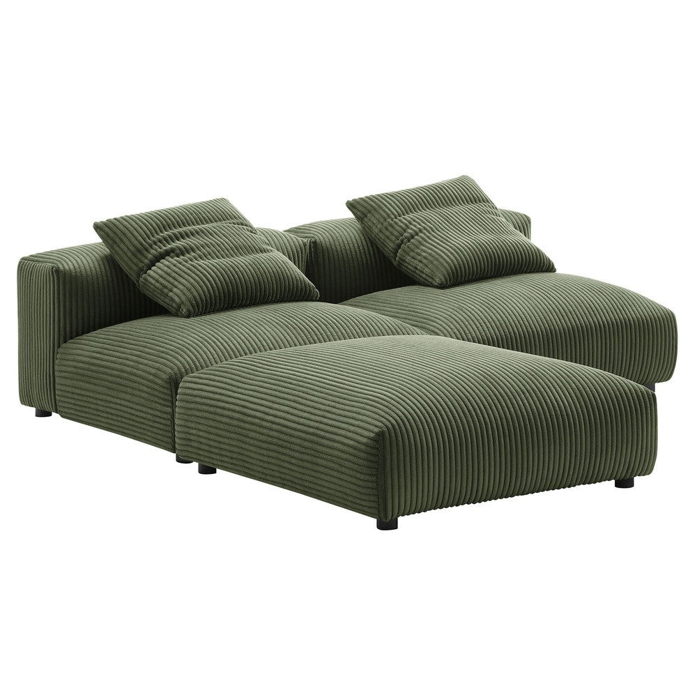 EEI-7028 Solace 3-Piece Modular Corduroy Upholstered Sectional Sofa by Modway