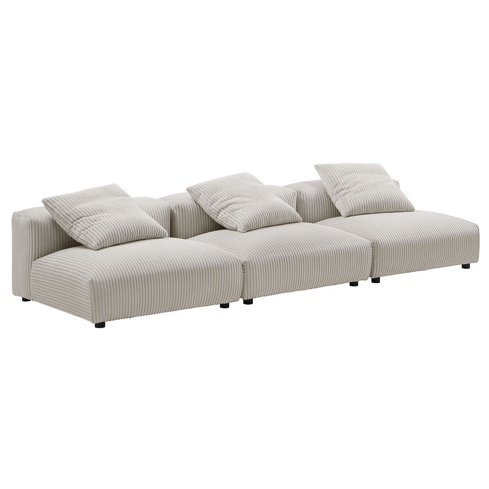 EEI-7034 Solace 3-Piece Modular Corduroy Upholstered Sofa by Modway