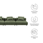 EEI-7034 Solace 3-Piece Modular Corduroy Upholstered Sofa by Modway