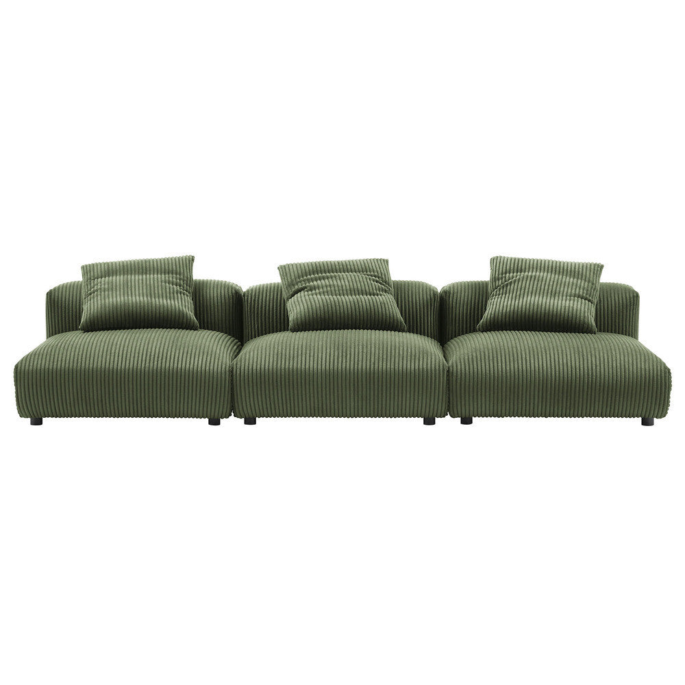 EEI-7034 Solace 3-Piece Modular Corduroy Upholstered Sofa by Modway