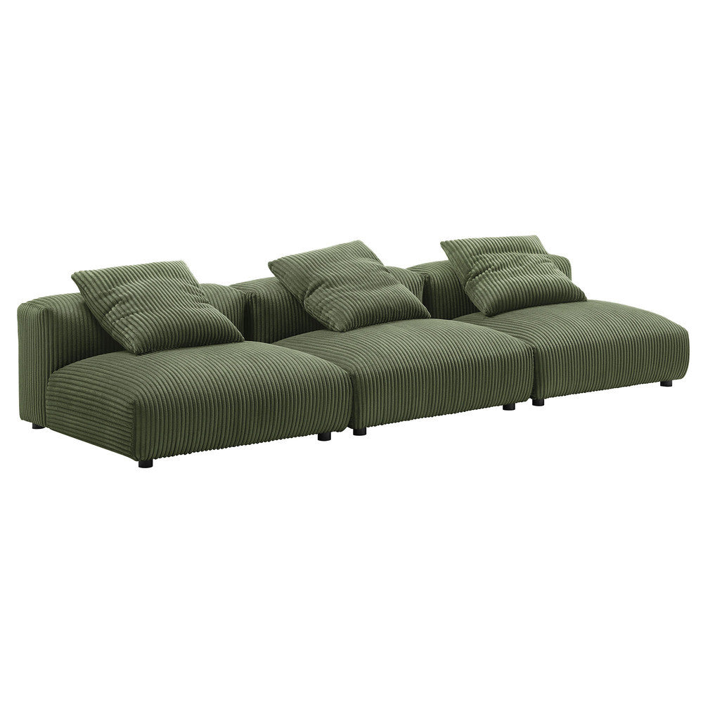 EEI-7034 Solace 3-Piece Modular Corduroy Upholstered Sofa by Modway