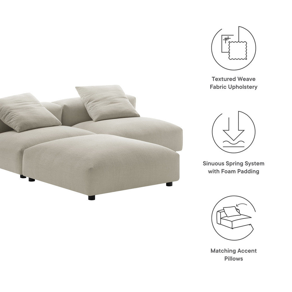 EEI-7029 Solace 3-Piece Modular Upholstered Fabric Sectional Sofa by Modway