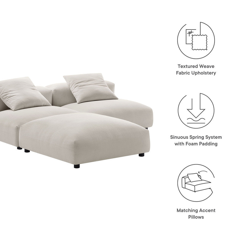 EEI-7029 Solace 3-Piece Modular Upholstered Fabric Sectional Sofa by Modway