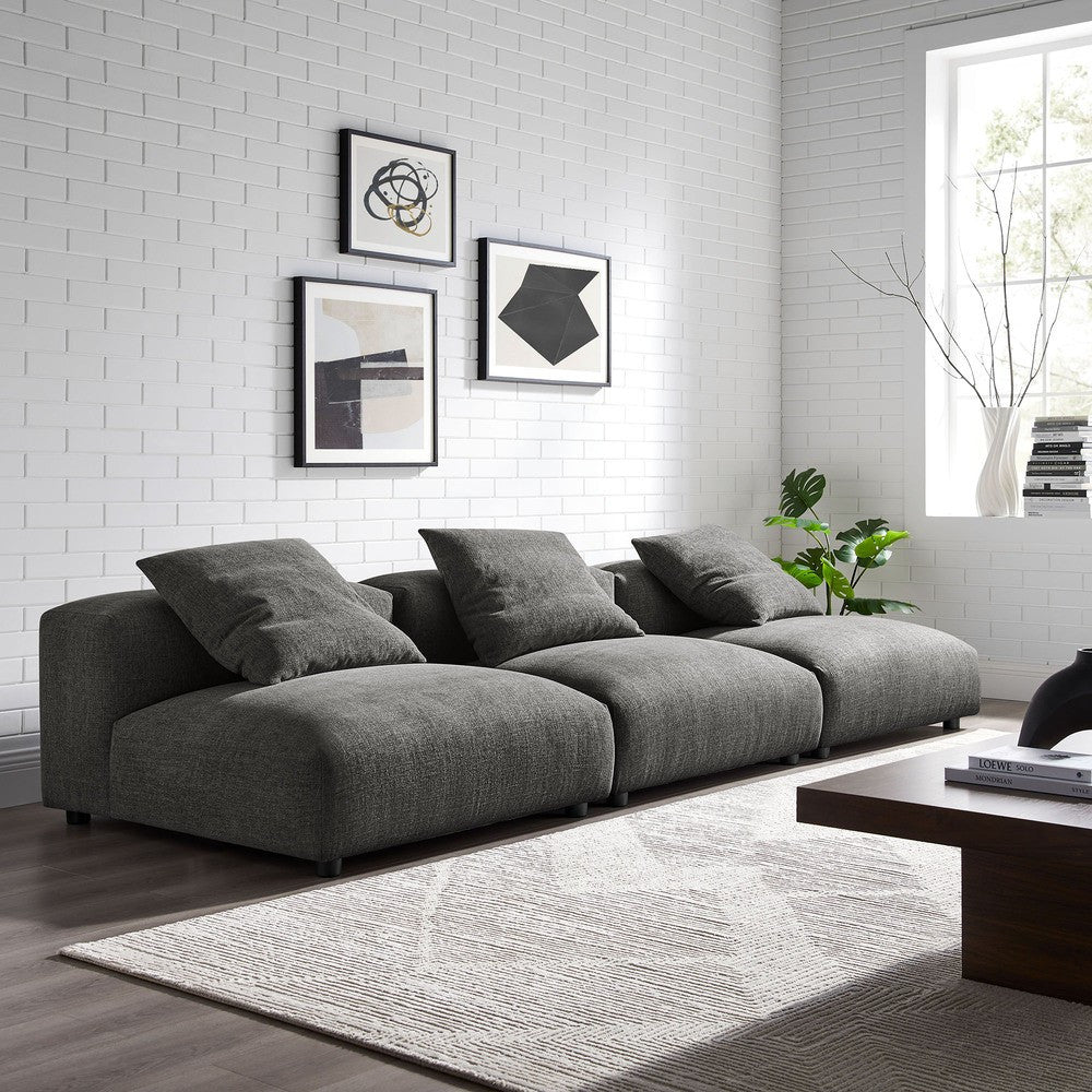 EEI-7035 Solace 3-Piece Modular Upholstered Fabric Sofa by Modway