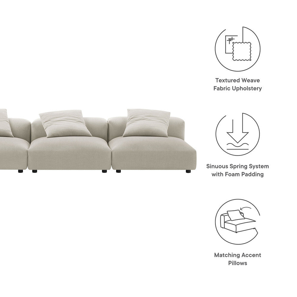 EEI-7035 Solace 3-Piece Modular Upholstered Fabric Sofa by Modway