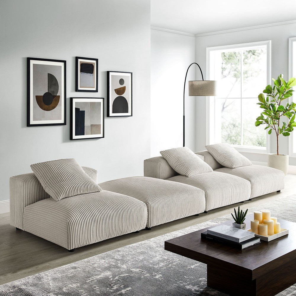 EEI-7026 Solace 4-Piece Modular Corduroy Upholstered Sectional Sofa by Modway