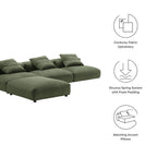 EEI-7026 Solace 4-Piece Modular Corduroy Upholstered Sectional Sofa by Modway