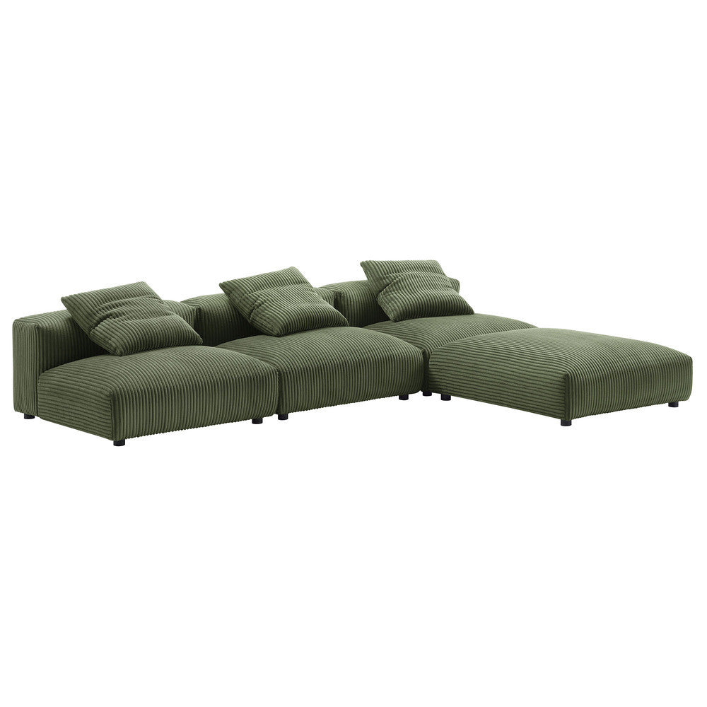 EEI-7026 Solace 4-Piece Modular Corduroy Upholstered Sectional Sofa by Modway