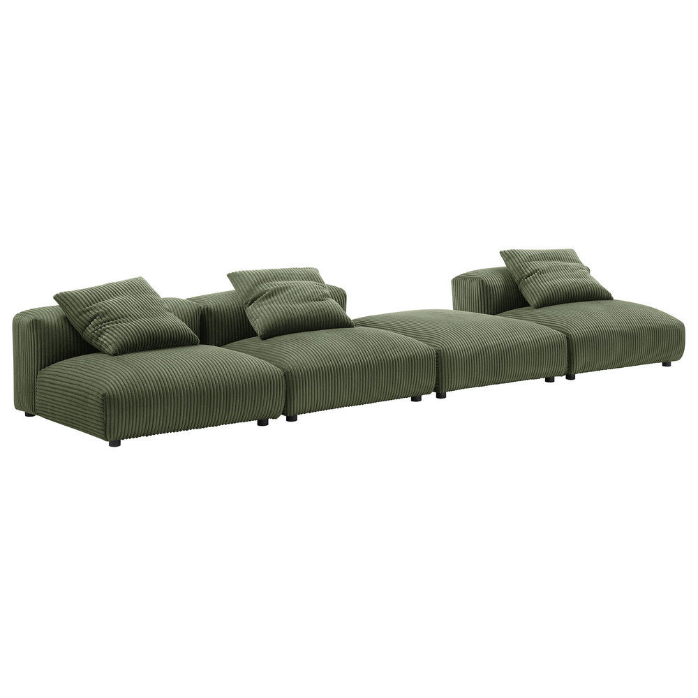 EEI-7026 Solace 4-Piece Modular Corduroy Upholstered Sectional Sofa by Modway