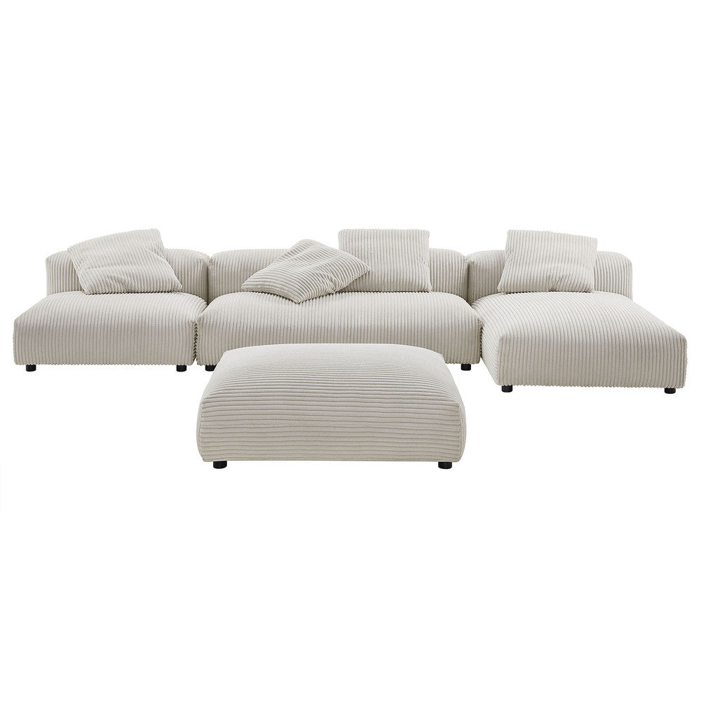 EEI-7032 Solace 4-Piece Modular Corduroy Upholstered Sectional Sofa With Ottoman by Modway