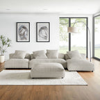 EEI-7032 Solace 4-Piece Modular Corduroy Upholstered Sectional Sofa With Ottoman by Modway