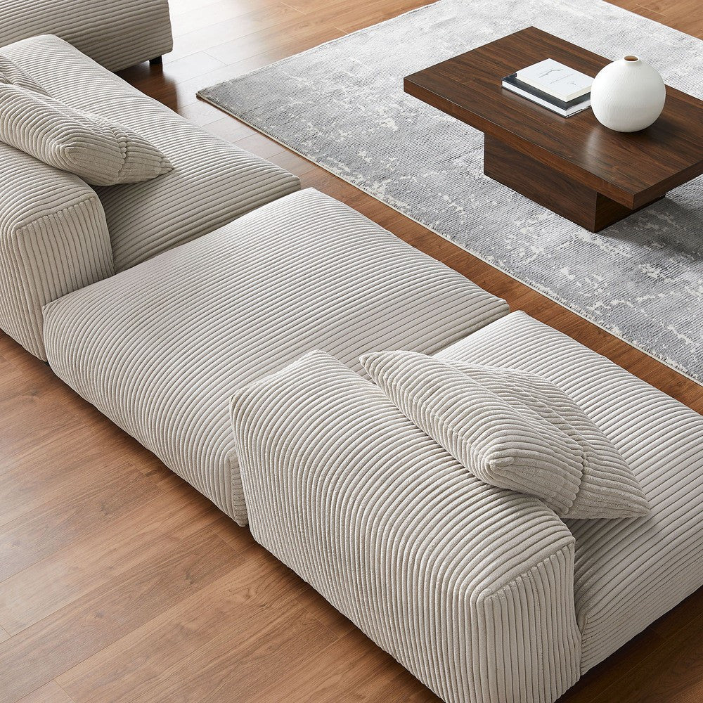 EEI-7032 Solace 4-Piece Modular Corduroy Upholstered Sectional Sofa With Ottoman by Modway