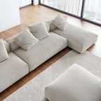EEI-7032 Solace 4-Piece Modular Corduroy Upholstered Sectional Sofa With Ottoman by Modway