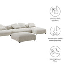 EEI-7032 Solace 4-Piece Modular Corduroy Upholstered Sectional Sofa With Ottoman by Modway