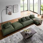 EEI-7032 Solace 4-Piece Modular Corduroy Upholstered Sectional Sofa With Ottoman by Modway