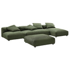 EEI-7032 Solace 4-Piece Modular Corduroy Upholstered Sectional Sofa With Ottoman by Modway