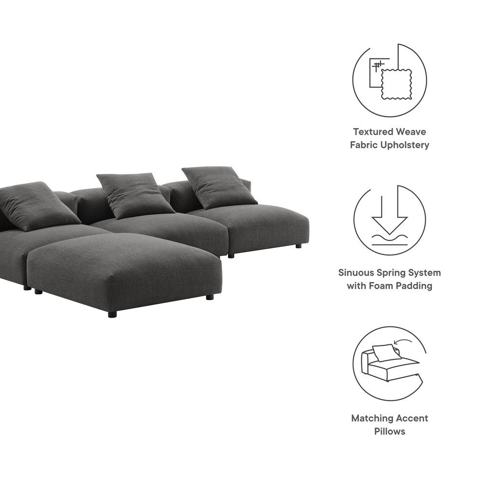 EEI-7027 Solace 4-Piece Modular Upholstered Fabric Sectional Sofa by Modway