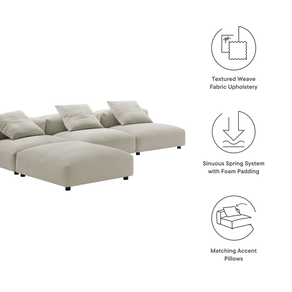 EEI-7027 Solace 4-Piece Modular Upholstered Fabric Sectional Sofa by Modway