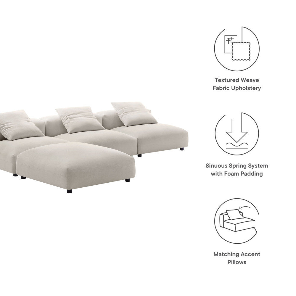 EEI-7027 Solace 4-Piece Modular Upholstered Fabric Sectional Sofa by Modway