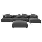 EEI-7033 Solace 4-Piece Modular Upholstered Fabric Sectional Sofa With Ottoman by Modway