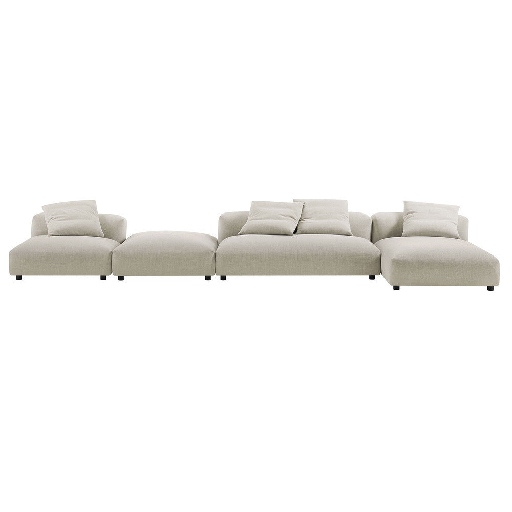 EEI-7033 Solace 4-Piece Modular Upholstered Fabric Sectional Sofa With Ottoman by Modway