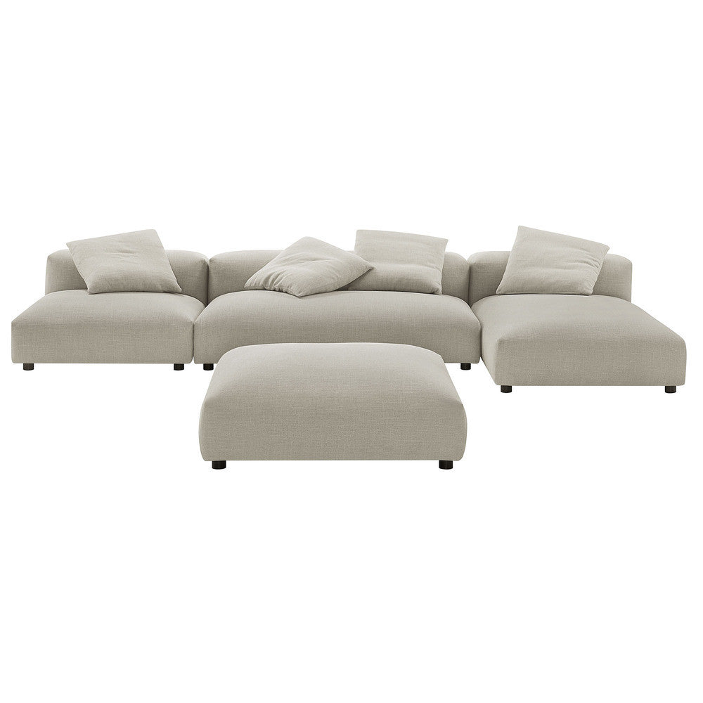 EEI-7033 Solace 4-Piece Modular Upholstered Fabric Sectional Sofa With Ottoman by Modway