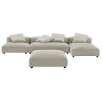 EEI-7033 Solace 4-Piece Modular Upholstered Fabric Sectional Sofa With Ottoman by Modway