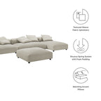 EEI-7033 Solace 4-Piece Modular Upholstered Fabric Sectional Sofa With Ottoman by Modway