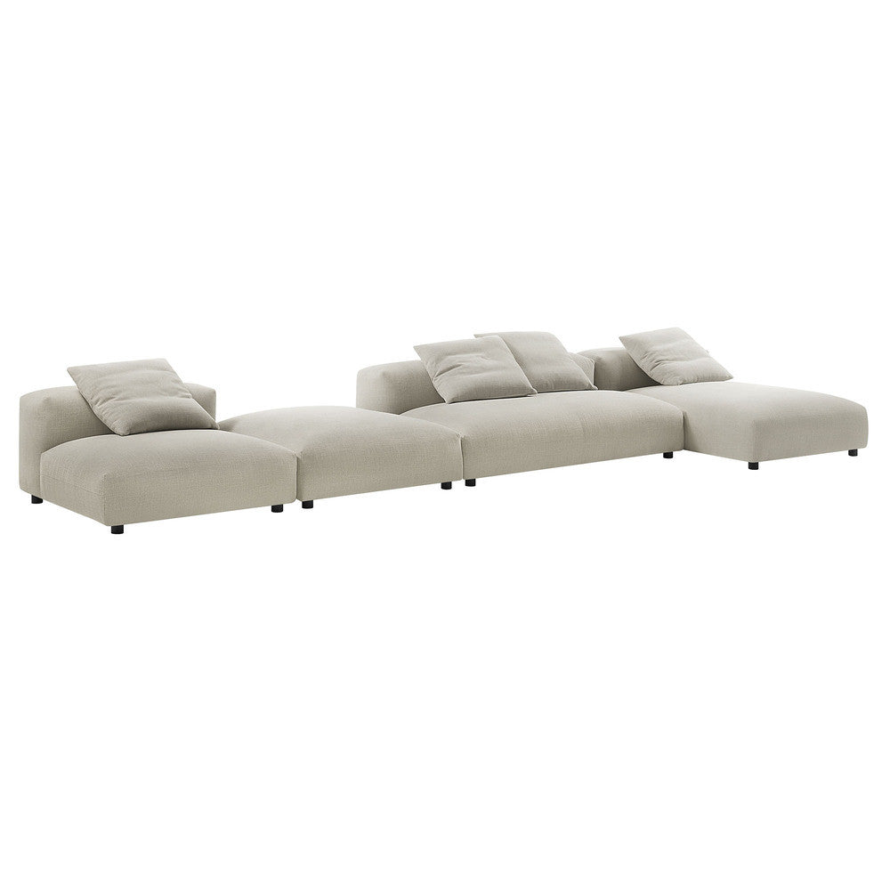 EEI-7033 Solace 4-Piece Modular Upholstered Fabric Sectional Sofa With Ottoman by Modway