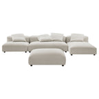 EEI-7033 Solace 4-Piece Modular Upholstered Fabric Sectional Sofa With Ottoman by Modway