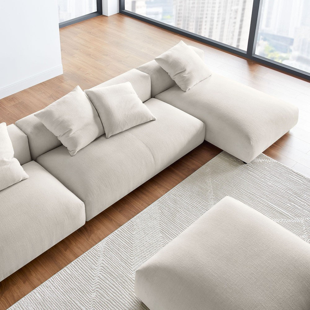 EEI-7033 Solace 4-Piece Modular Upholstered Fabric Sectional Sofa With Ottoman by Modway