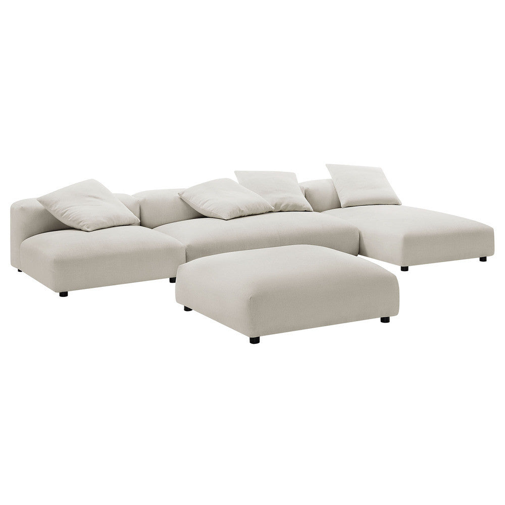 EEI-7033 Solace 4-Piece Modular Upholstered Fabric Sectional Sofa With Ottoman by Modway
